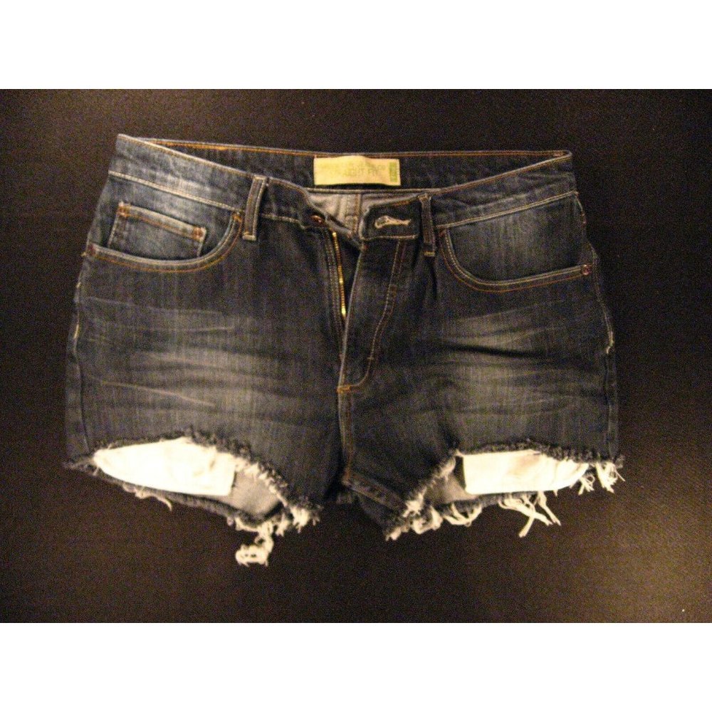 Wrangler Jeans Co Womans CUTOFF JEAN SHORTS W 32 MEASURED Straight Fit Flex Blue